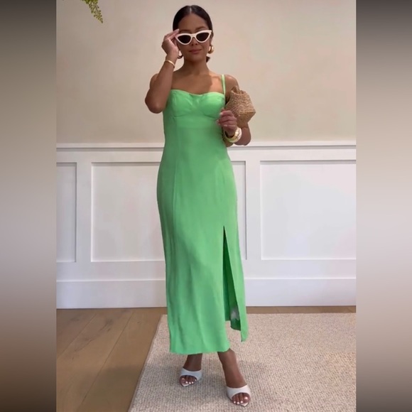 J. Crew Dresses Jcrew Lime Green Midi Dress Poshmark